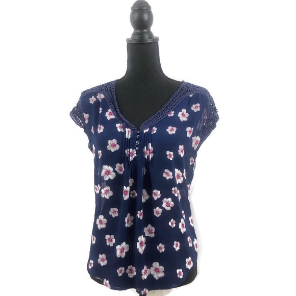 Candie's Tops - Candies floral blouse transparent